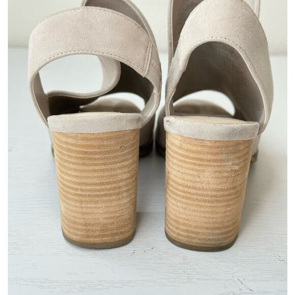 Cole Haan Callista Suede Open Toe Slingback Perforated Sandal Beige Summer 8 - Picture 7 of 8